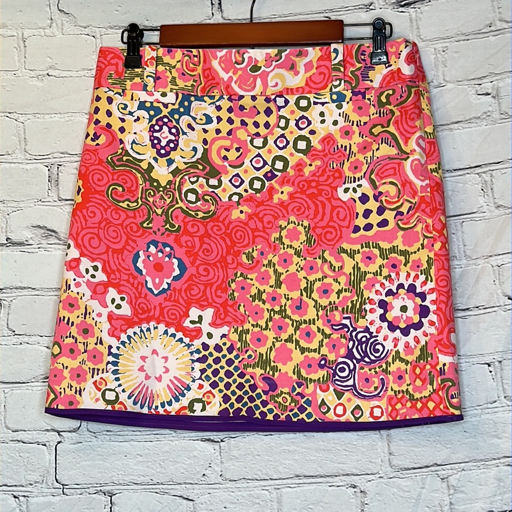 J. Crew Pink Purple Yellow Floral Skirt Size 6 Excellent Condition - Picture 2 of 9
